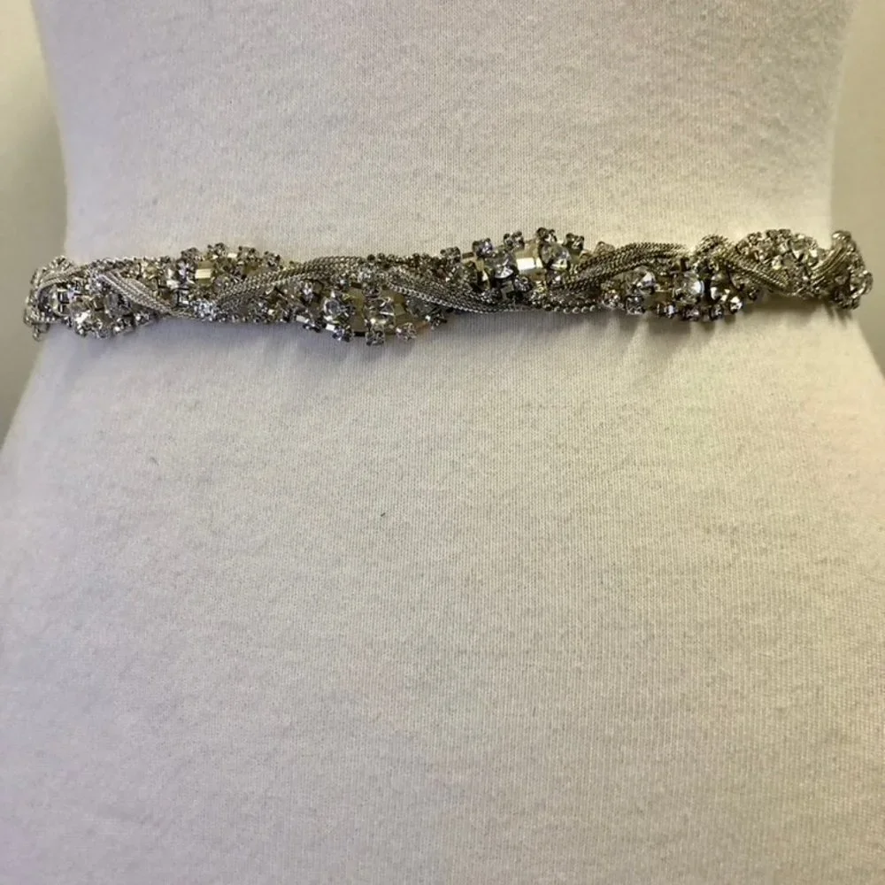 Natasha Couture Bridal Rhinestone Wedding Belt Sash